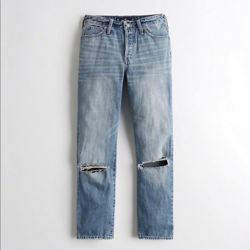 High Rise Ripped Boyfriend Jeans